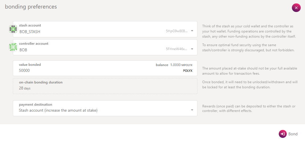 Bonding preferences Bonding preferences