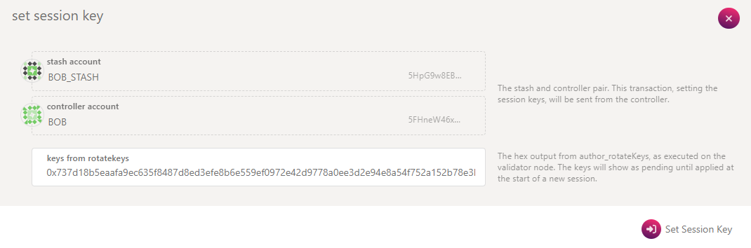 Set session key Set session key